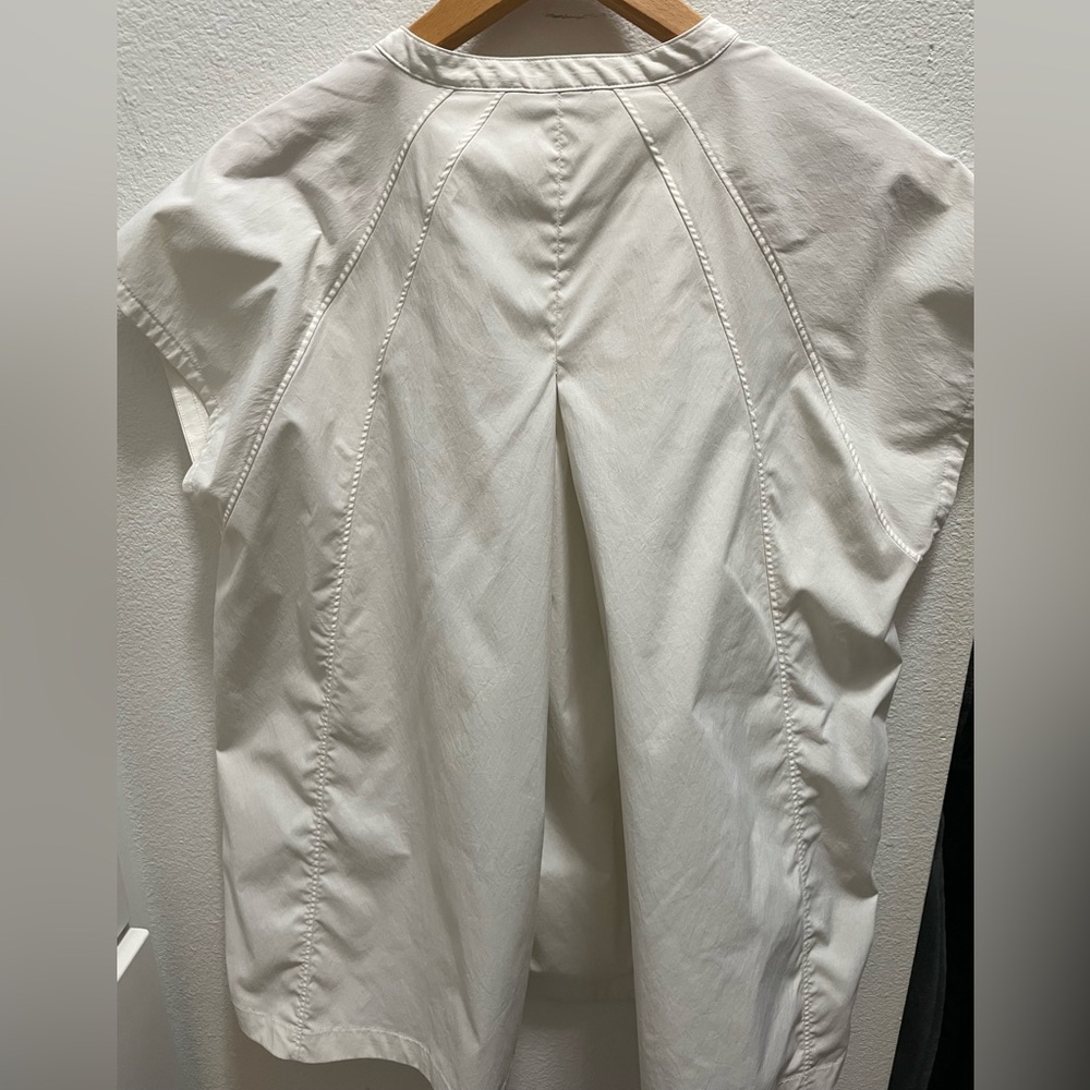 Athleta White Performance Polyester Button Down S… - image 5